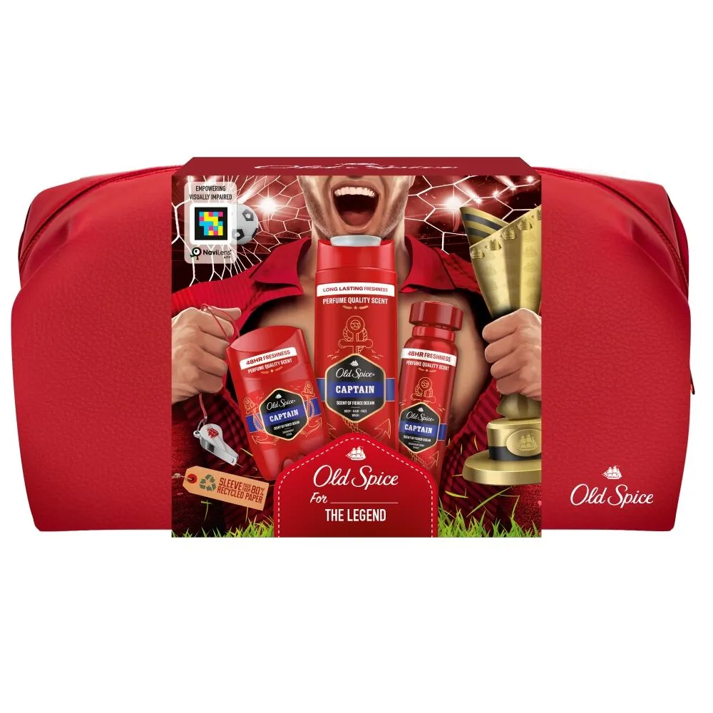 Old Spice Fodboldspillersæt til mænd: 2 x deodorant + showergel