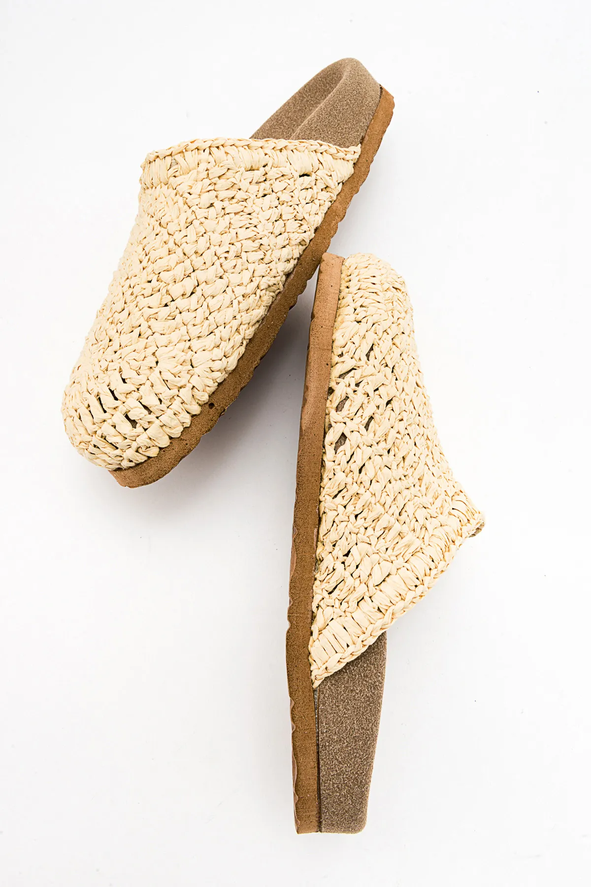 LuviShoes  LOOP Beige gestrickte Damenhausschuhe