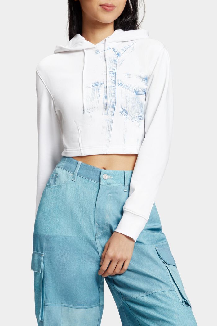 Denim Not Denim Hoodie mit Indigo-Print