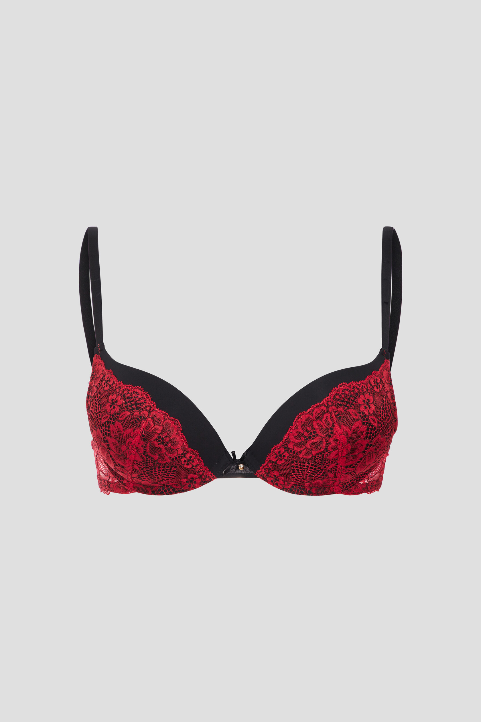 Soutien-gorge push up micro dentelle rouge femme | La Halle