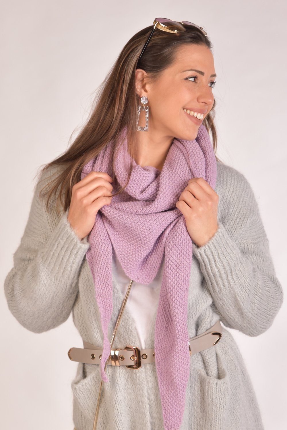 styleBREAKER Dreieckstuch, (1-St), Strick Dreiecktuch Einfarbig