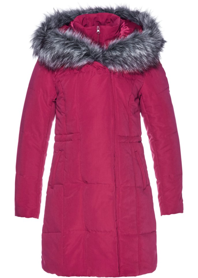 Longjacke mit Fellimitat
