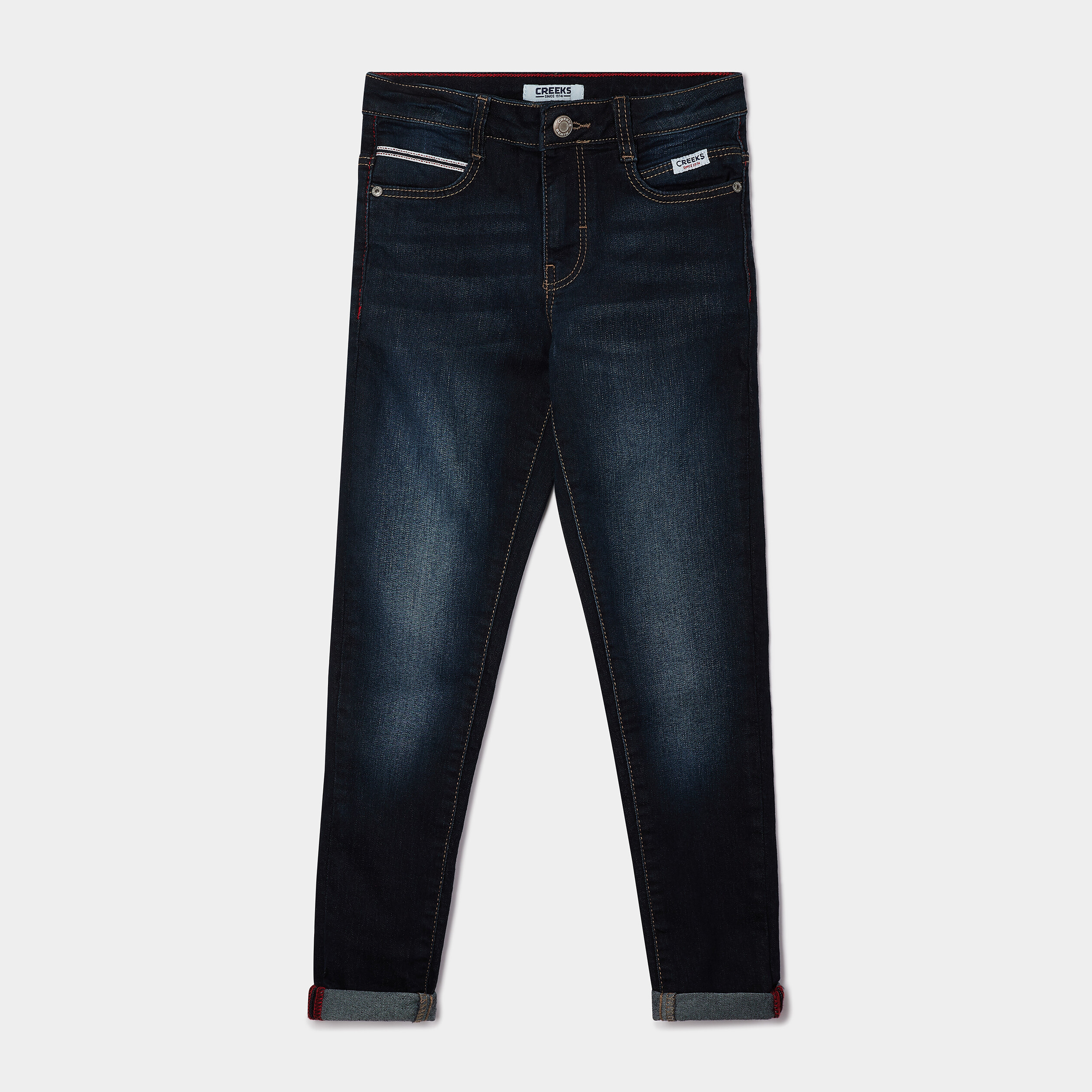 Jeans skinny taille ajustable Creeks denim brut garçon | La Halle