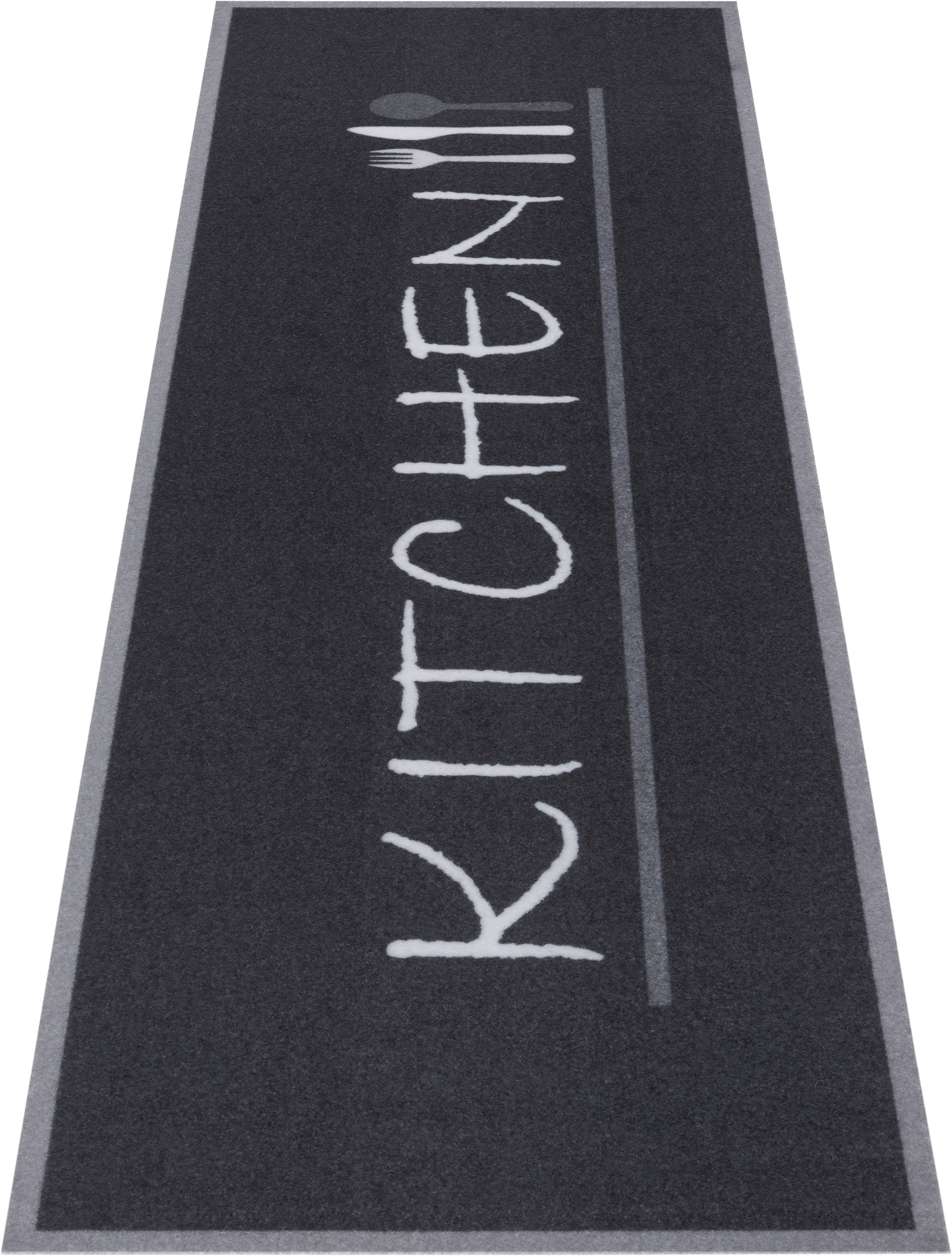 Küchenläufer Kitchen Cutlery, HANSE Home, rechteckig, Höhe: 3 mm, Läufer, Rutschfest, Küchenteppich, Küche, Teppich, Pflegeleicht