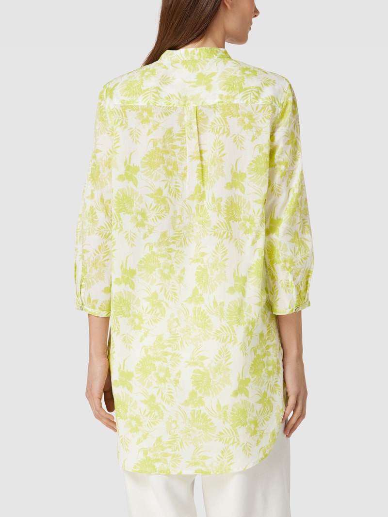 Bluse mit floralem Muster Modell 'Tunika' in neon grün