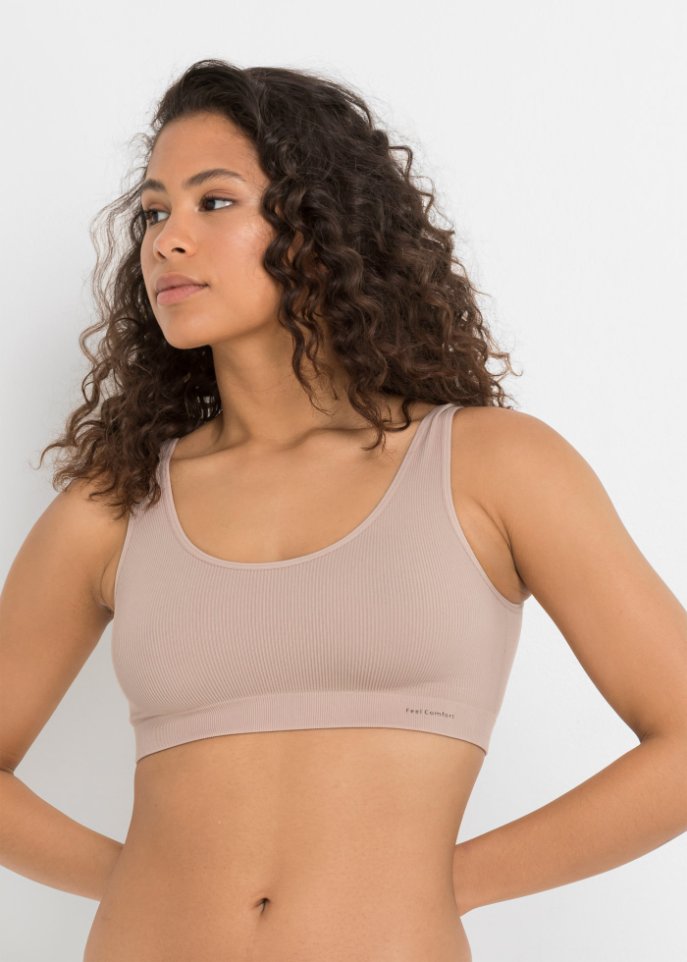Geripptes Feel Comfort Seamless Bustier (2er Pack)
