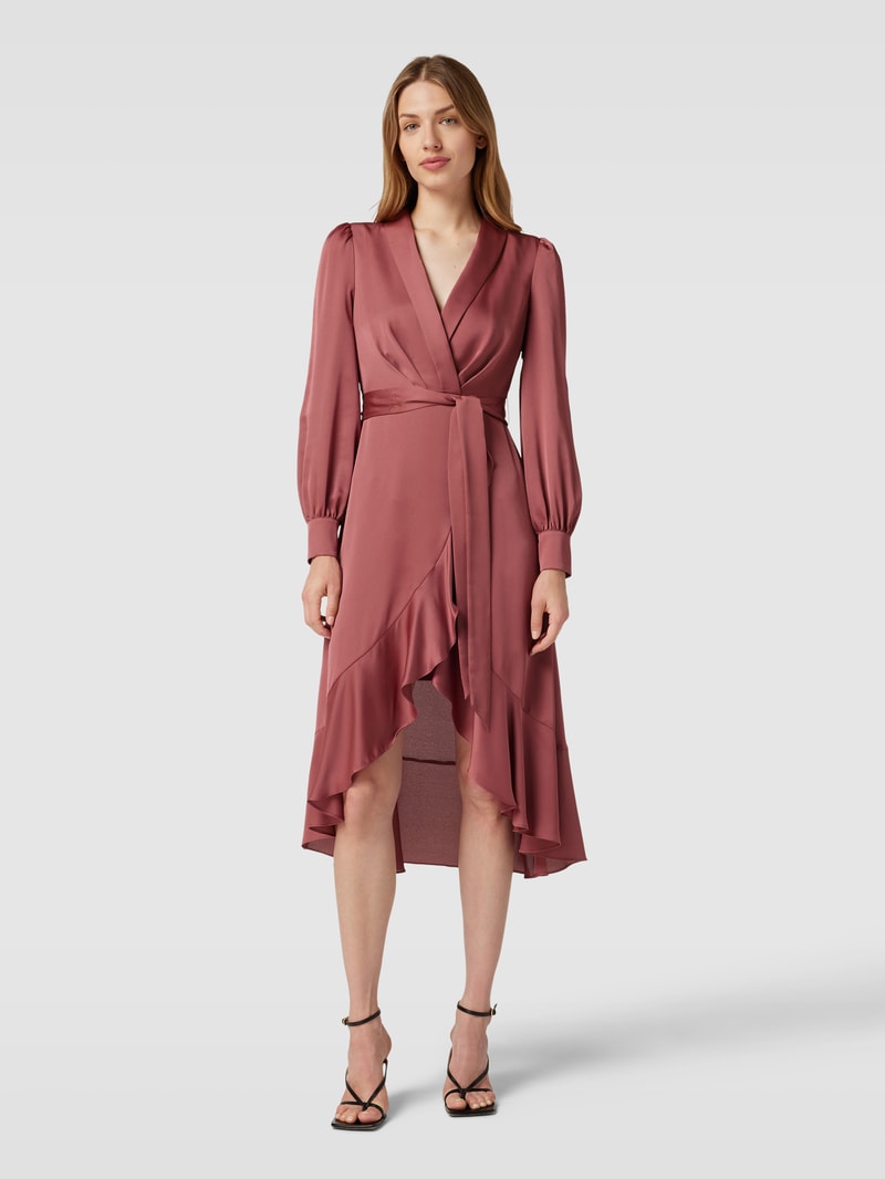 Cocktailkleid mit V-Ausschnitt in rostrot