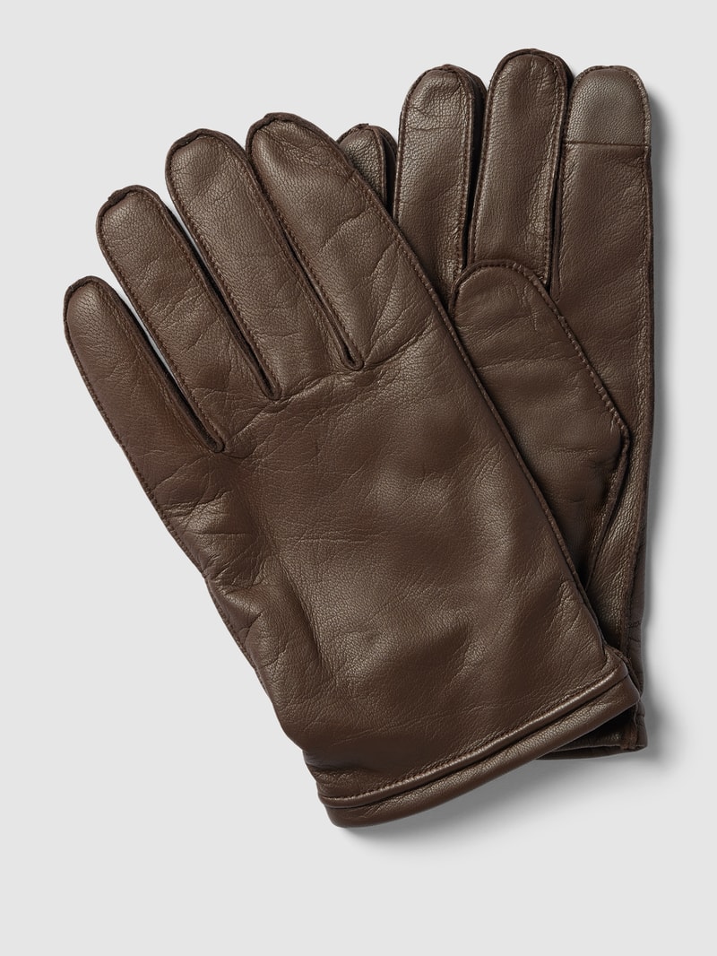 Handschuhe aus Leder Modell 'Kranton' in dunkelbraun