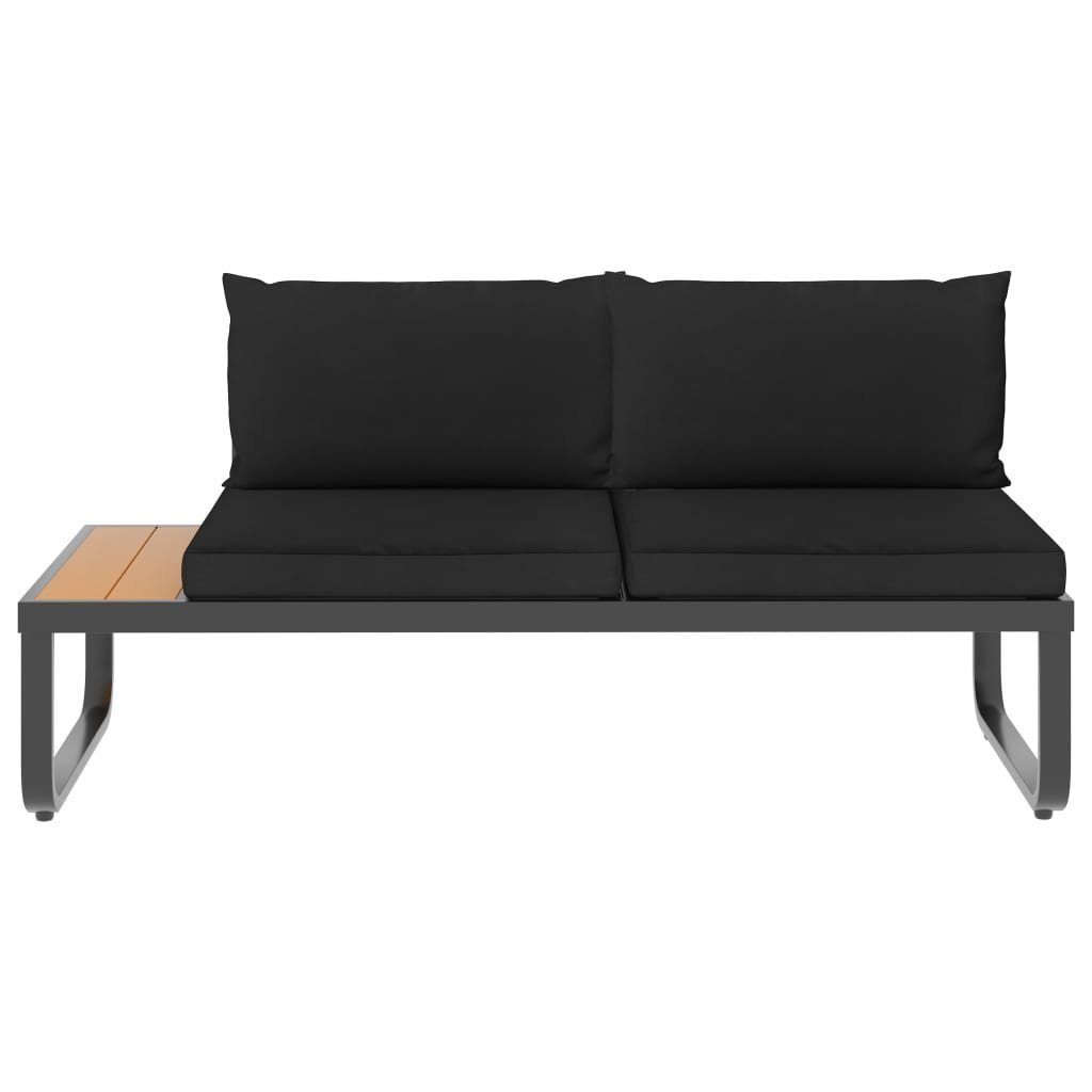vidaXL Loungesofa 5-tlg. Garten-Ecksofa-Set mit Auflagen Aluminium und WPC, 1 Teile