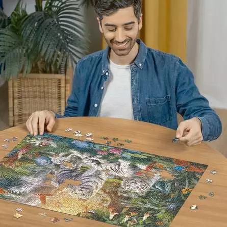 Puzzle 1000 Teile - Familie der Weißen Tiger