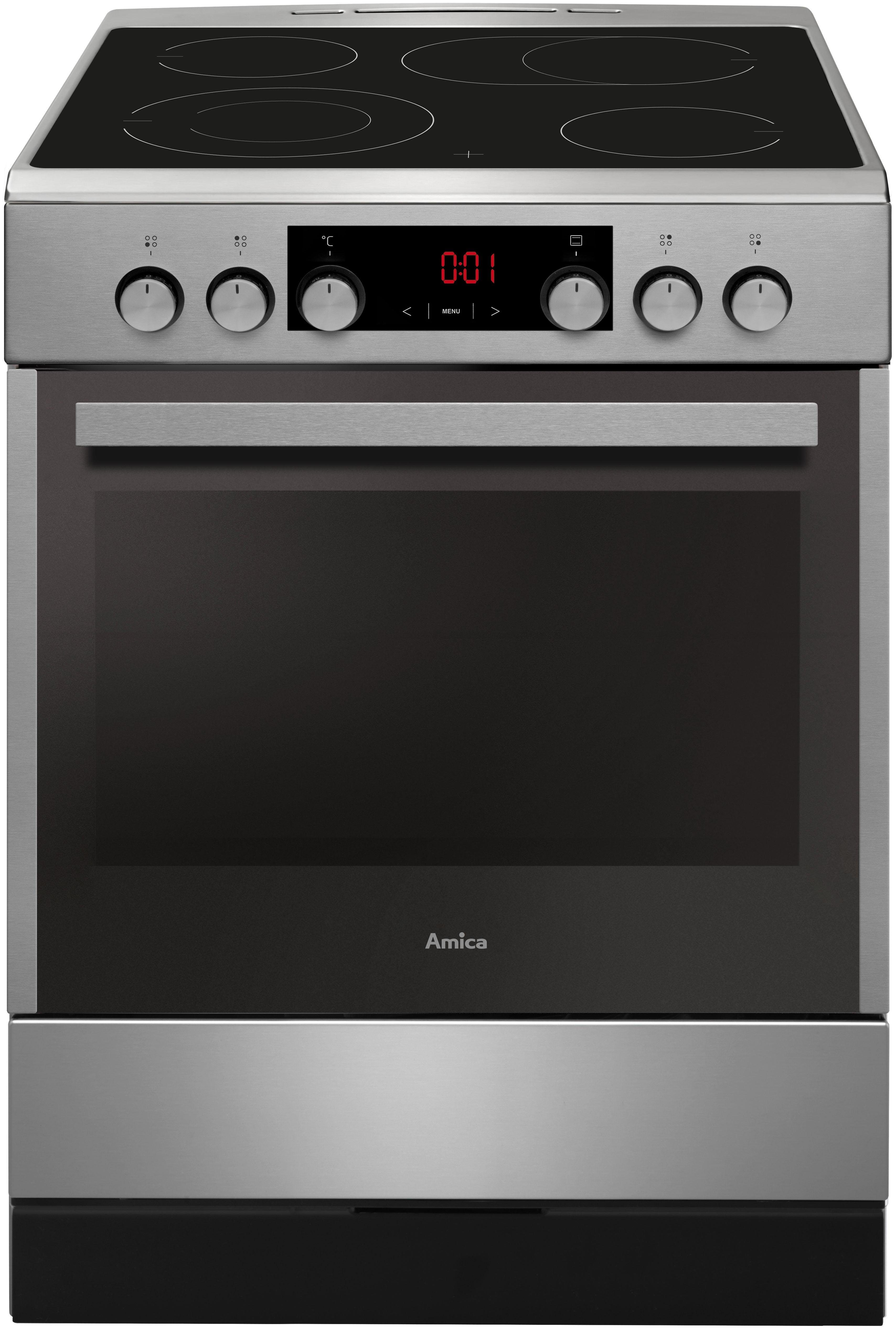 Amica Elektro-Standherd SHC 914 100, mit 2-fach-Teleskopauszug, Steam Clean, softClose