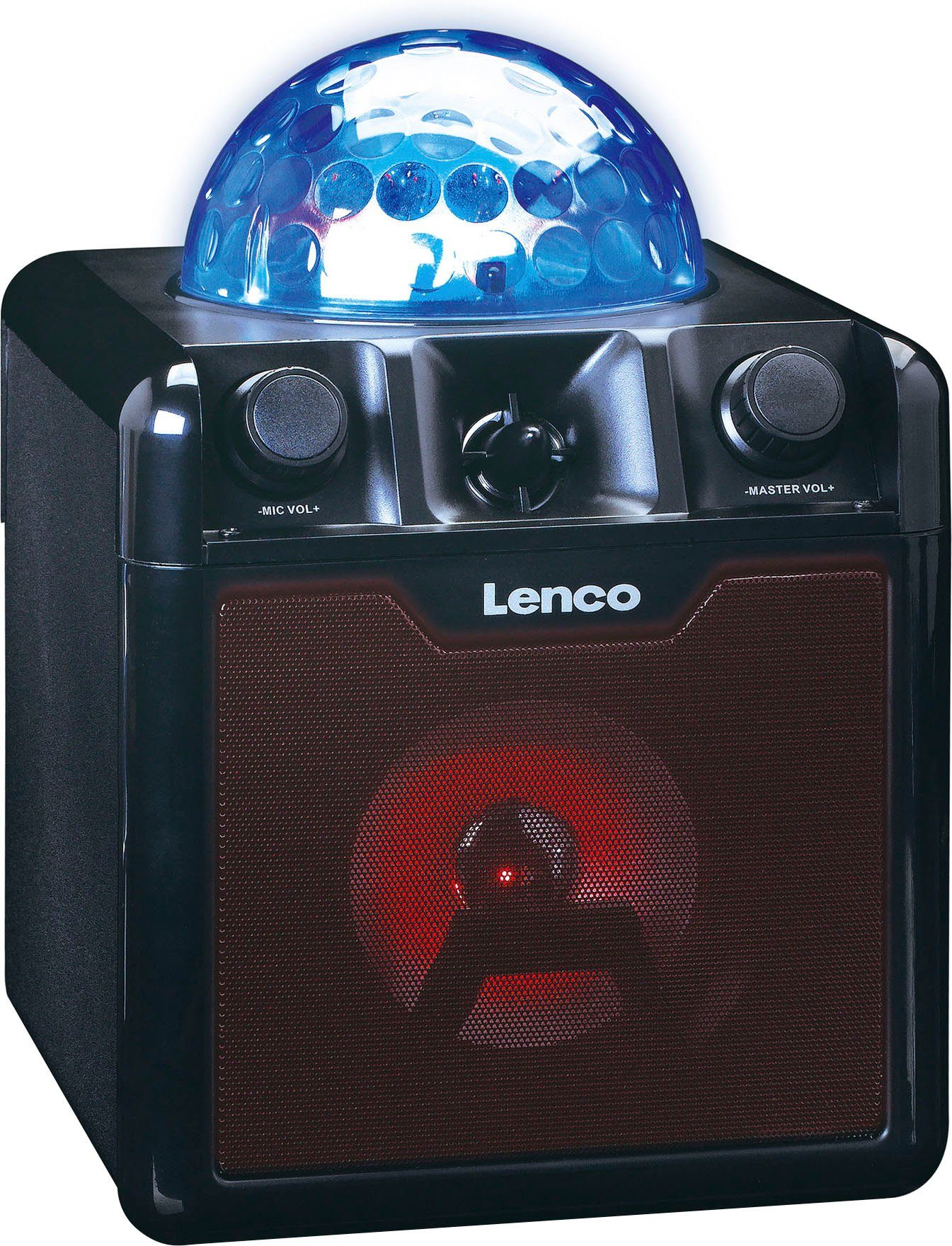 Lenco BTC-055BK - Karaoke Lautsprecher mit Bluetooth und Mikrofon 2.0 Party-Lautsprecher (Bluetooth, 8 W)