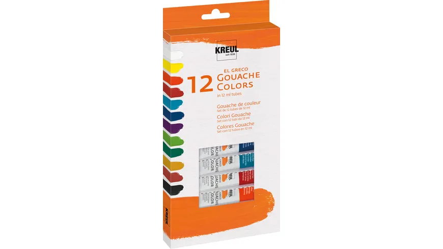 KREUL El Greco Gouache Farben 12er-Set 144 ml
