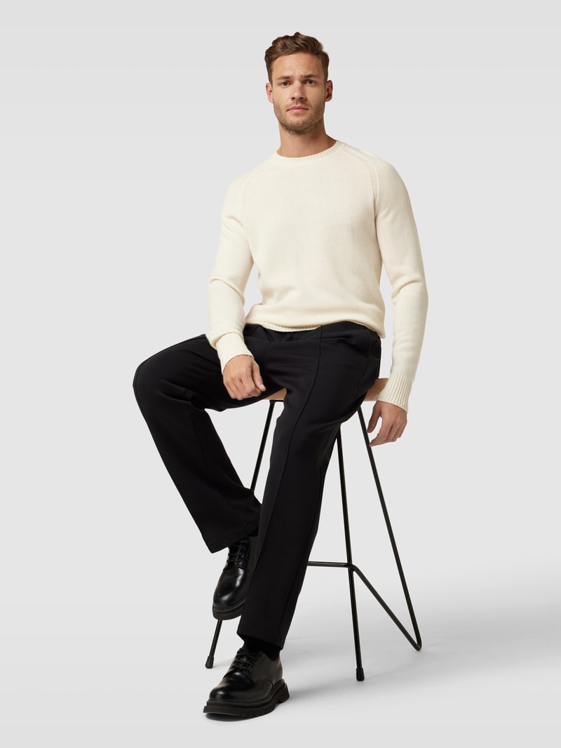 Kaschmirpullover mit Rundhalsausschnitt Modell 'Maglio' in offwhite