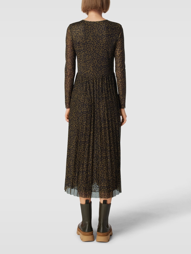 Maxikleid mit Animal-Print in dunkelgrün