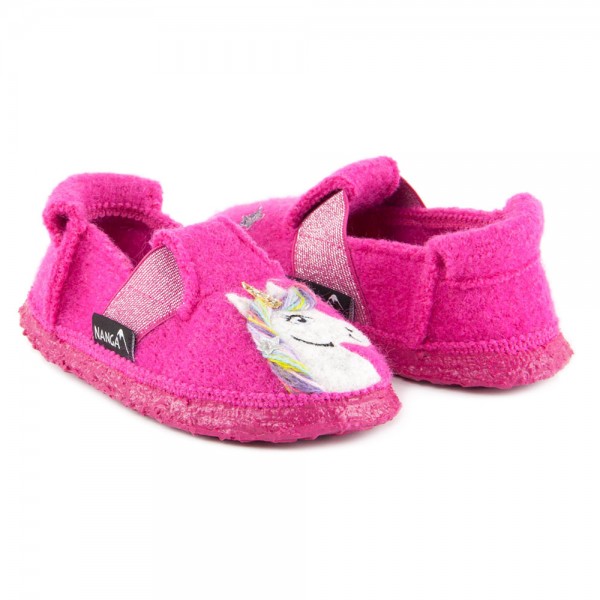 Nanga ~ Schurwoll Hausschuh ~ Unicorn (pink)