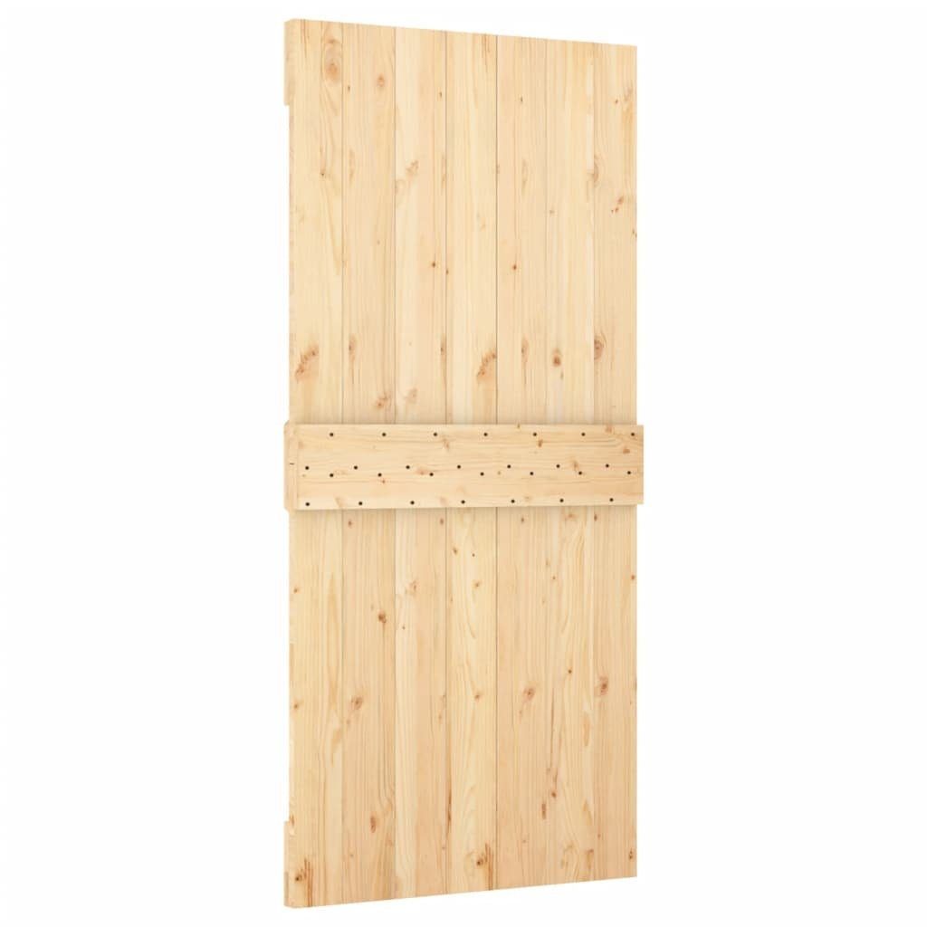 vidaXL Zimmertür Schiebetür mit Beschlag 95x210 cm Massivholz Kiefer Zimmertür Innentür