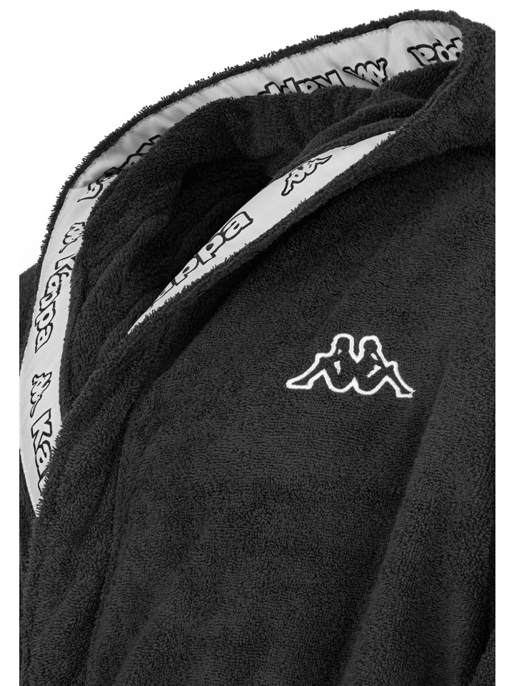 Kappa Bademantel Bathrobe Unisex in Schwarz günstig kaufen