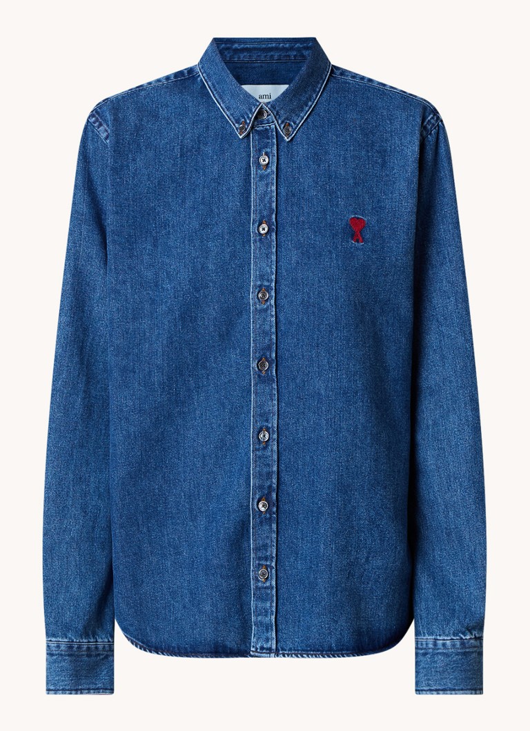 Džínsová blúzka AMI Paris s logom