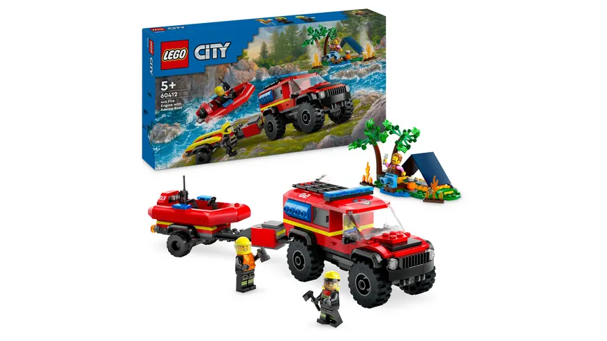 LEGO City 60412 Feuerwehrgeländewagen mit Rettungsboot