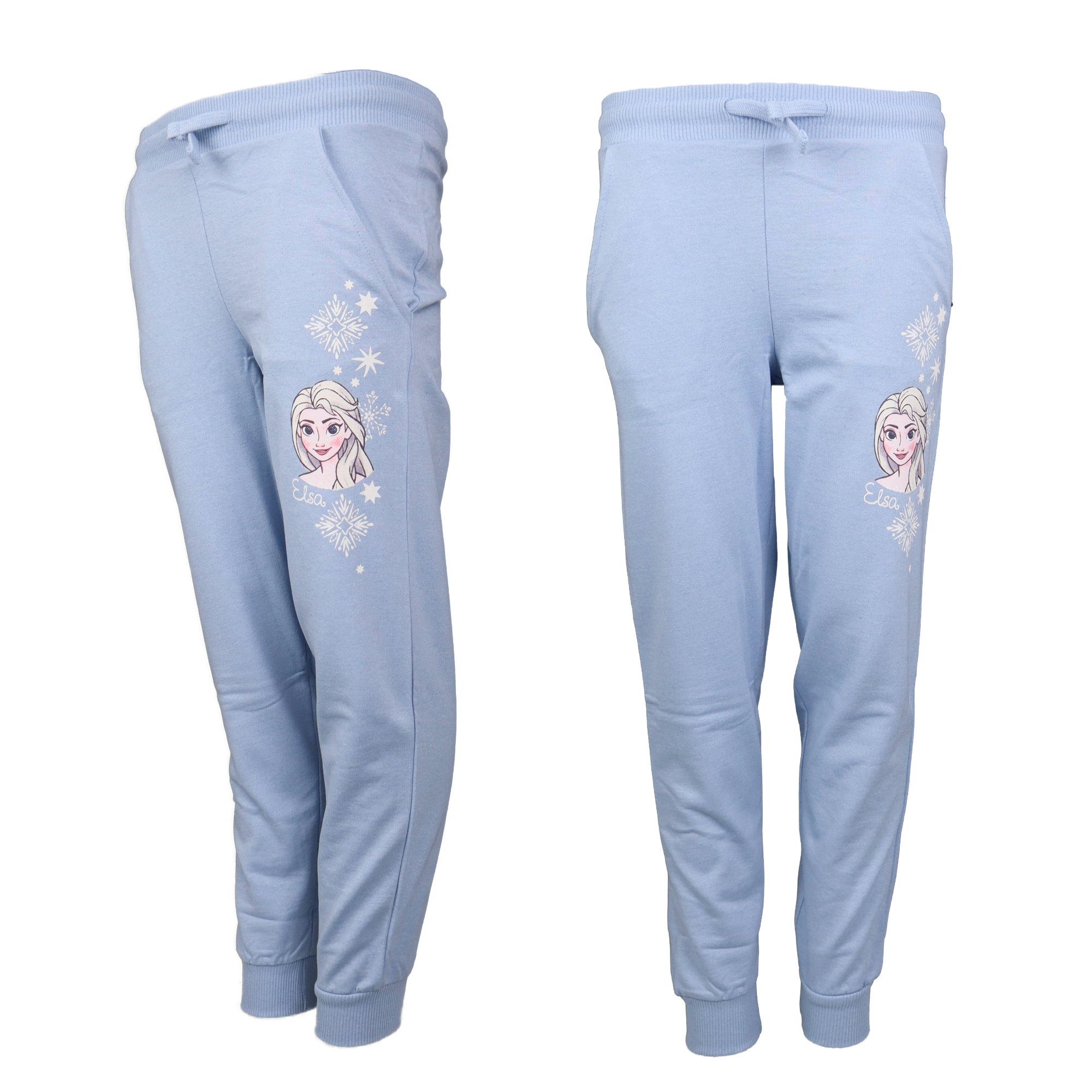 Frozen Jogginghose Die Eiskönigin Mädchen Kinder Hose Gr. 104 bis 134, Blau oder Grau