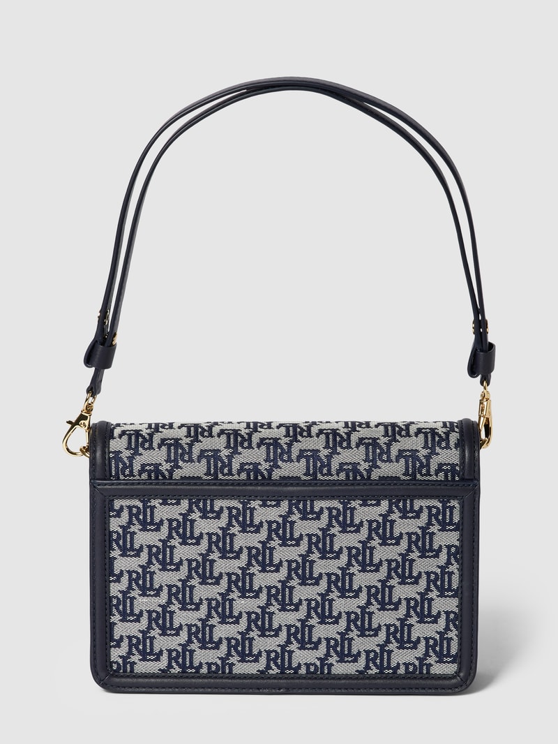 Handtasche mit Label-Print Modell 'SYDNEE' in marineblau
