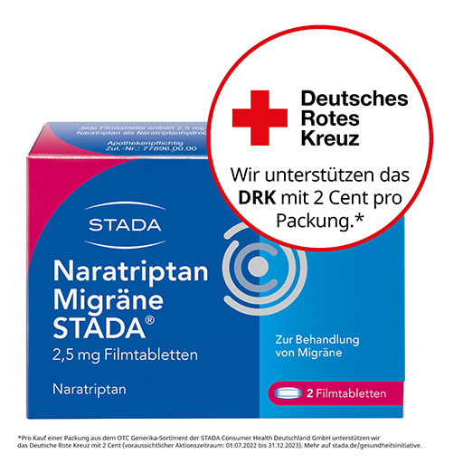 NARATRIPTAN Migräne STADA 2,5 mg Filmtabletten  2 St  Filmtabletten