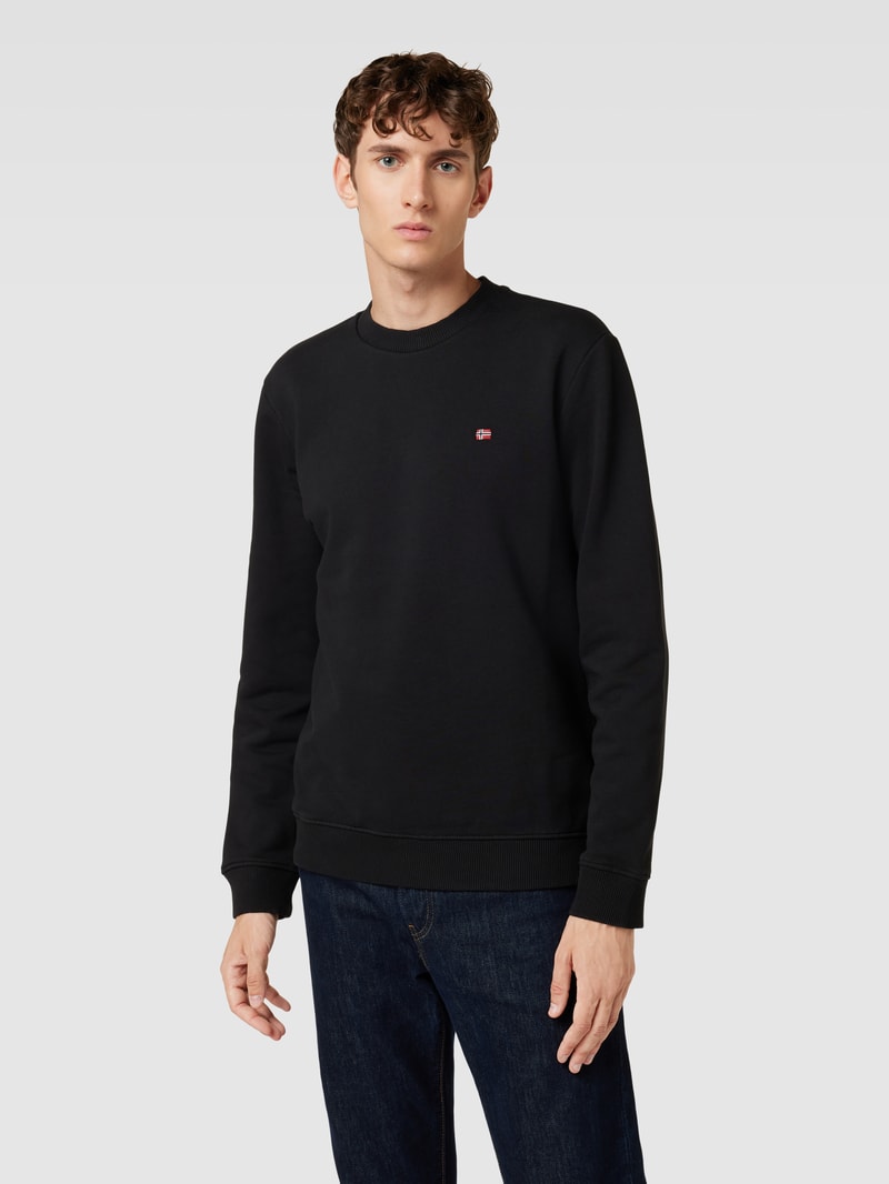 Sweatshirt mit Logo-Detail Modell 'balis' in schwarz