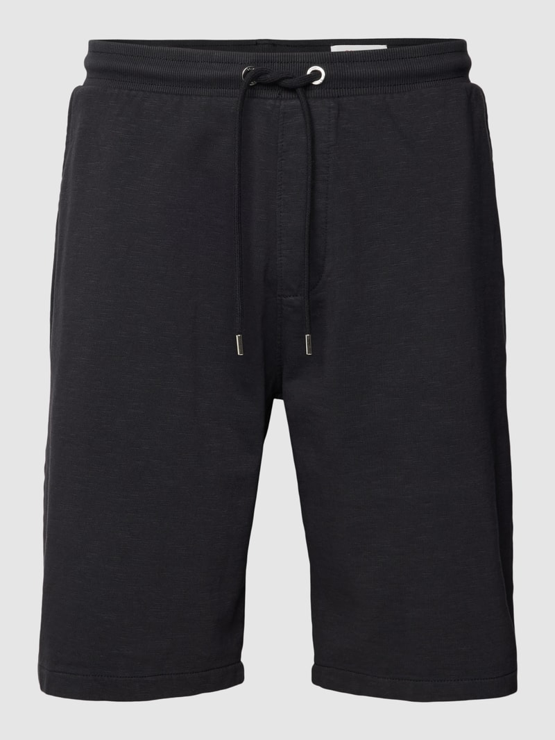 Sweatshorts mit Tunnelzug Modell 'Washer' in schwarz
