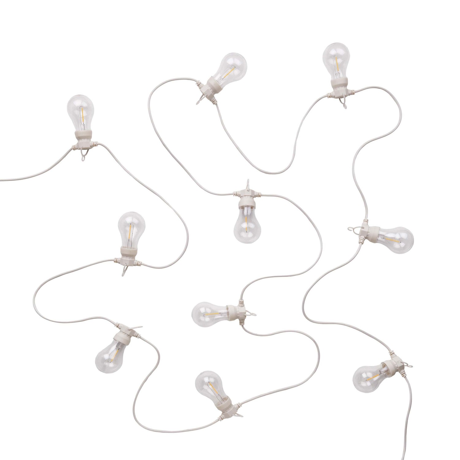 BULB LIGHTS Outdoor-Lichterkette mit 10 Glühbirnen und Stecker