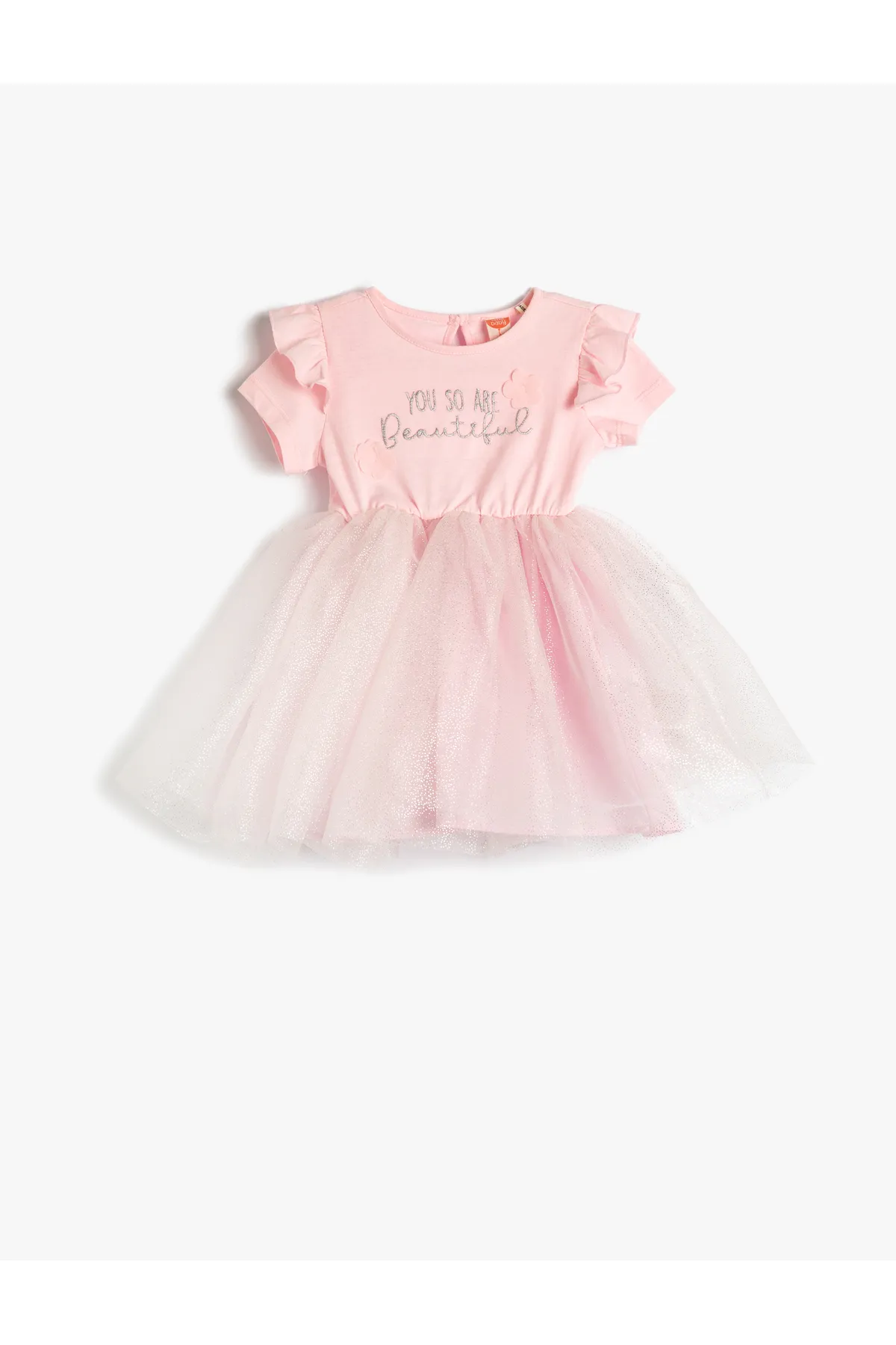 Koton  Kleid Tutu Rock Rüschen Kurzarm Baumwolle Stickerei detailliert