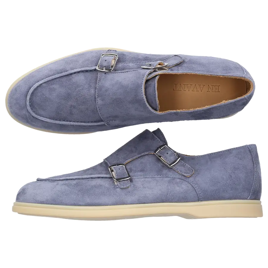 EN AVANT - Monk Schuhe 538 Veloursleder - blau