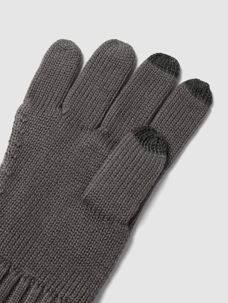 Touchscreen-Handschuhe mit Label-Stitching Modell 'Laurel Wreath' in anthrazit