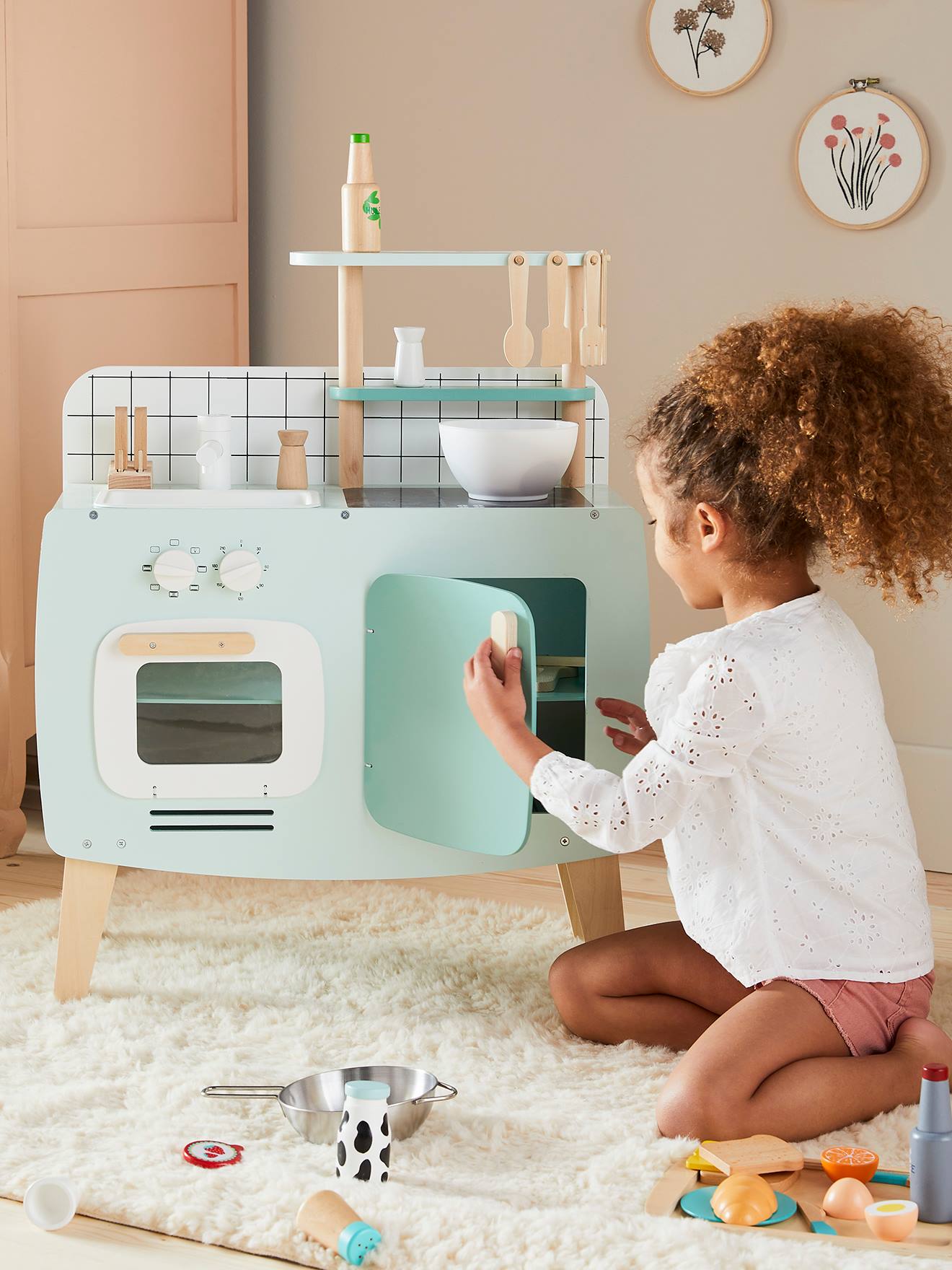 Cuisinette design en bois FSC® rose