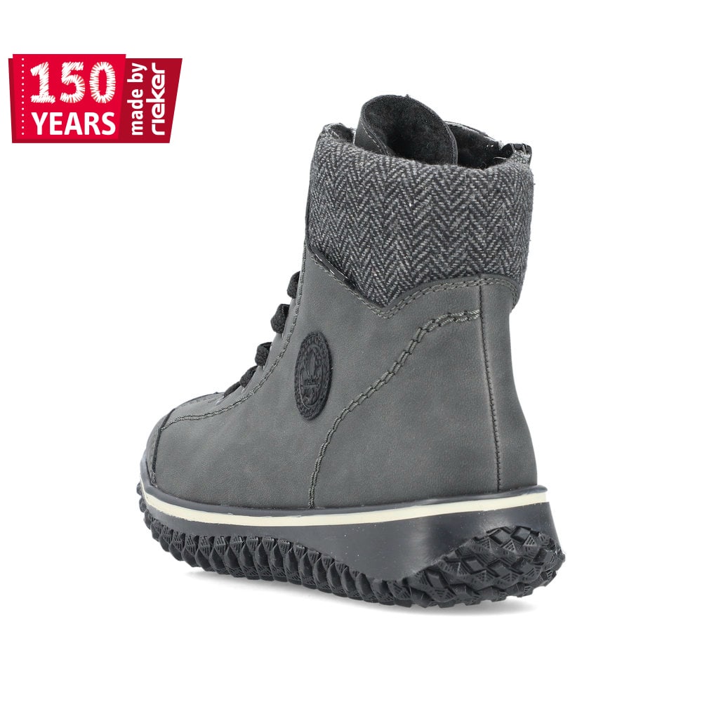 Rieker Damen Schnürstiefel carbongrau