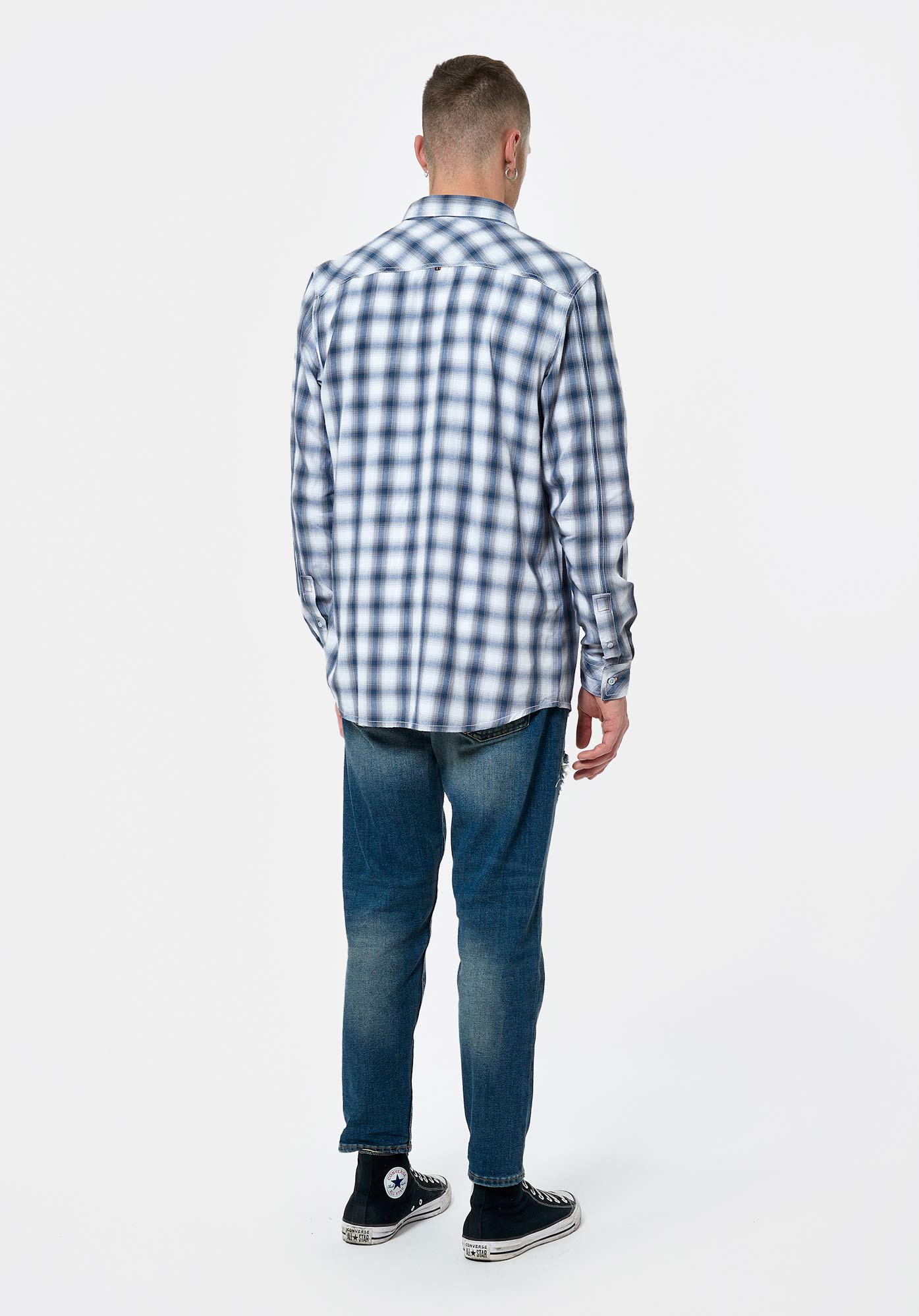 MALMO  Chemise bleue à carreaux Homme