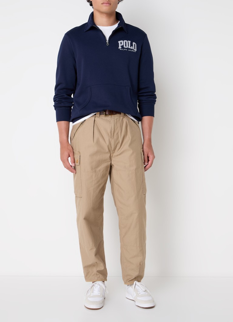 Πουλόβερ Ralph Lauren με μισό φερμουάρ και κέντημα λογότυπου