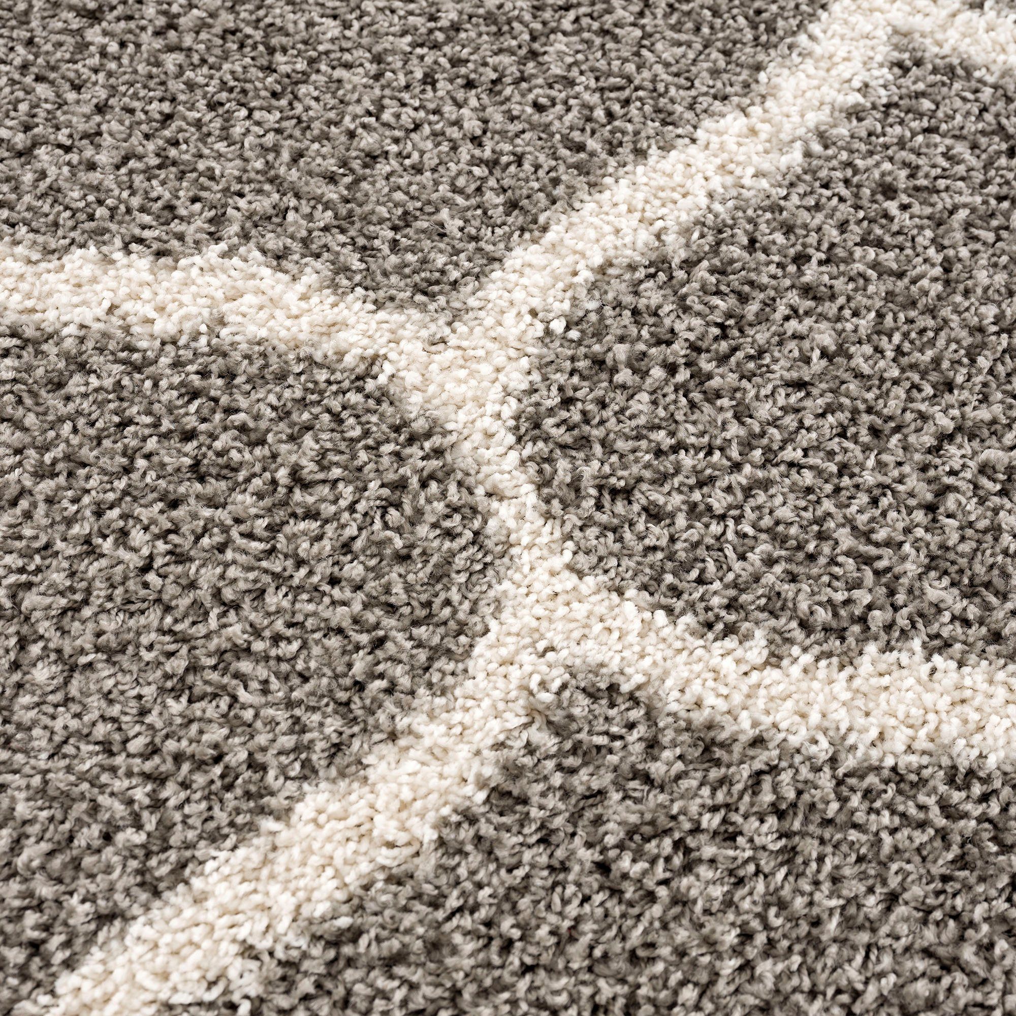Hochflor-Teppich Madrid, Sanat, rund, Höhe: 30 mm, Wohnzimmer, Langflor, Shaggy Teppich