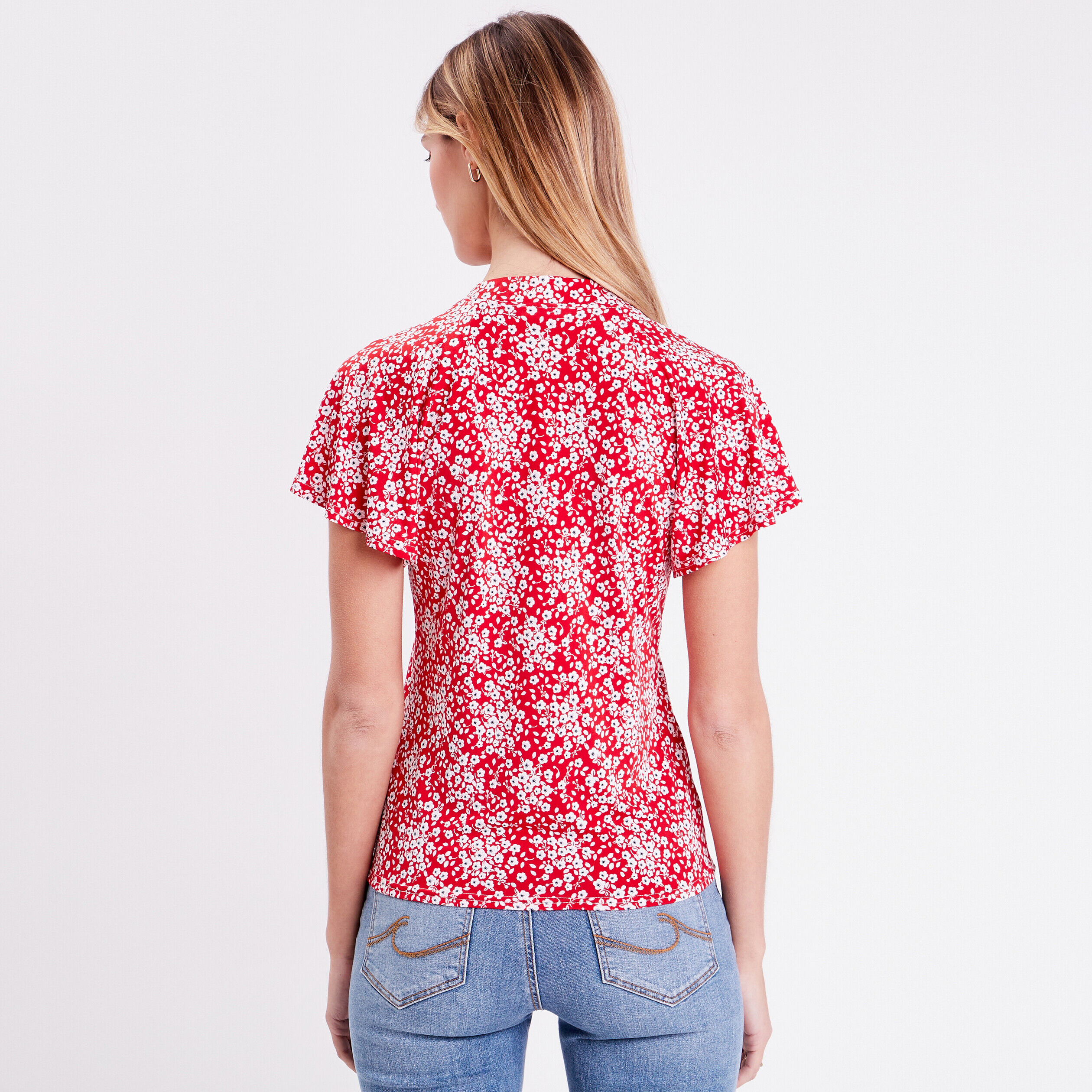 Blouse boutonnée rouge femme | Cache Cache