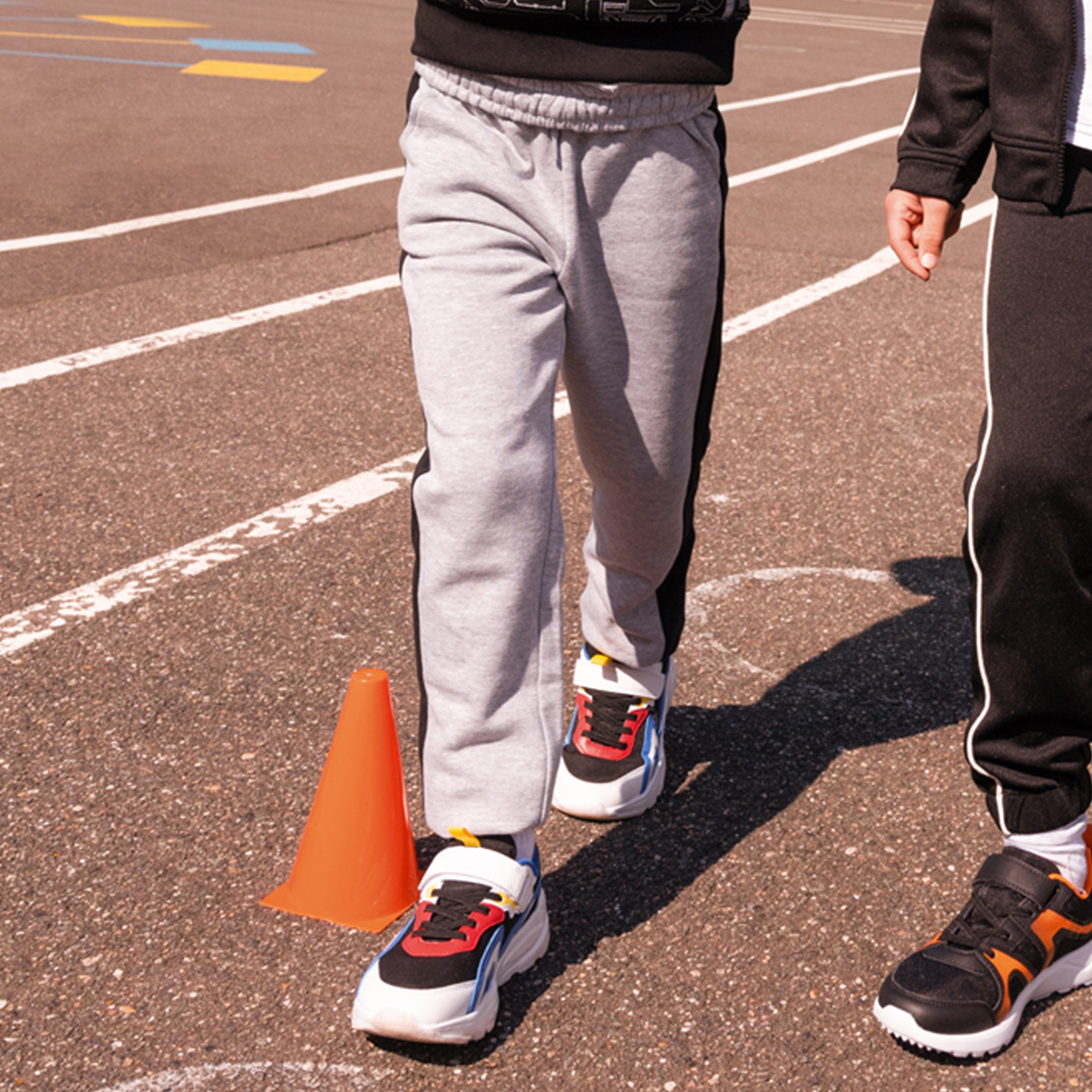Pantalon jogging molleton gris clair garçon | La Halle