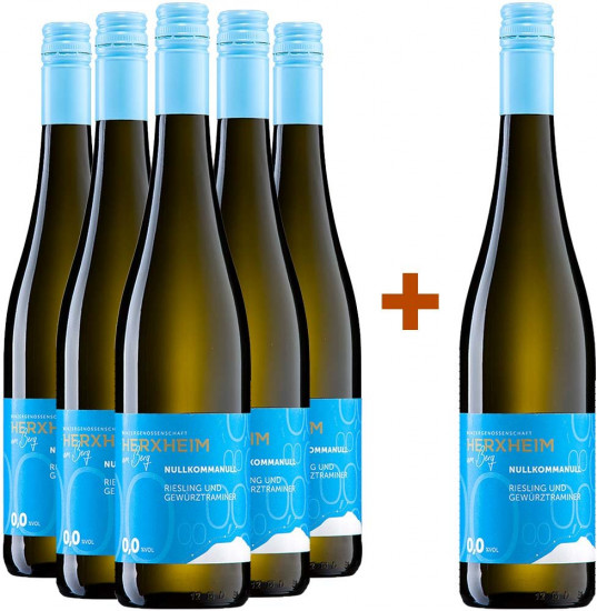 5+1 Paket NULL-KOMMA-NULL - Riesling & Gewürztraminer trocken - Winzergenossenschaft Herxheim am Berg