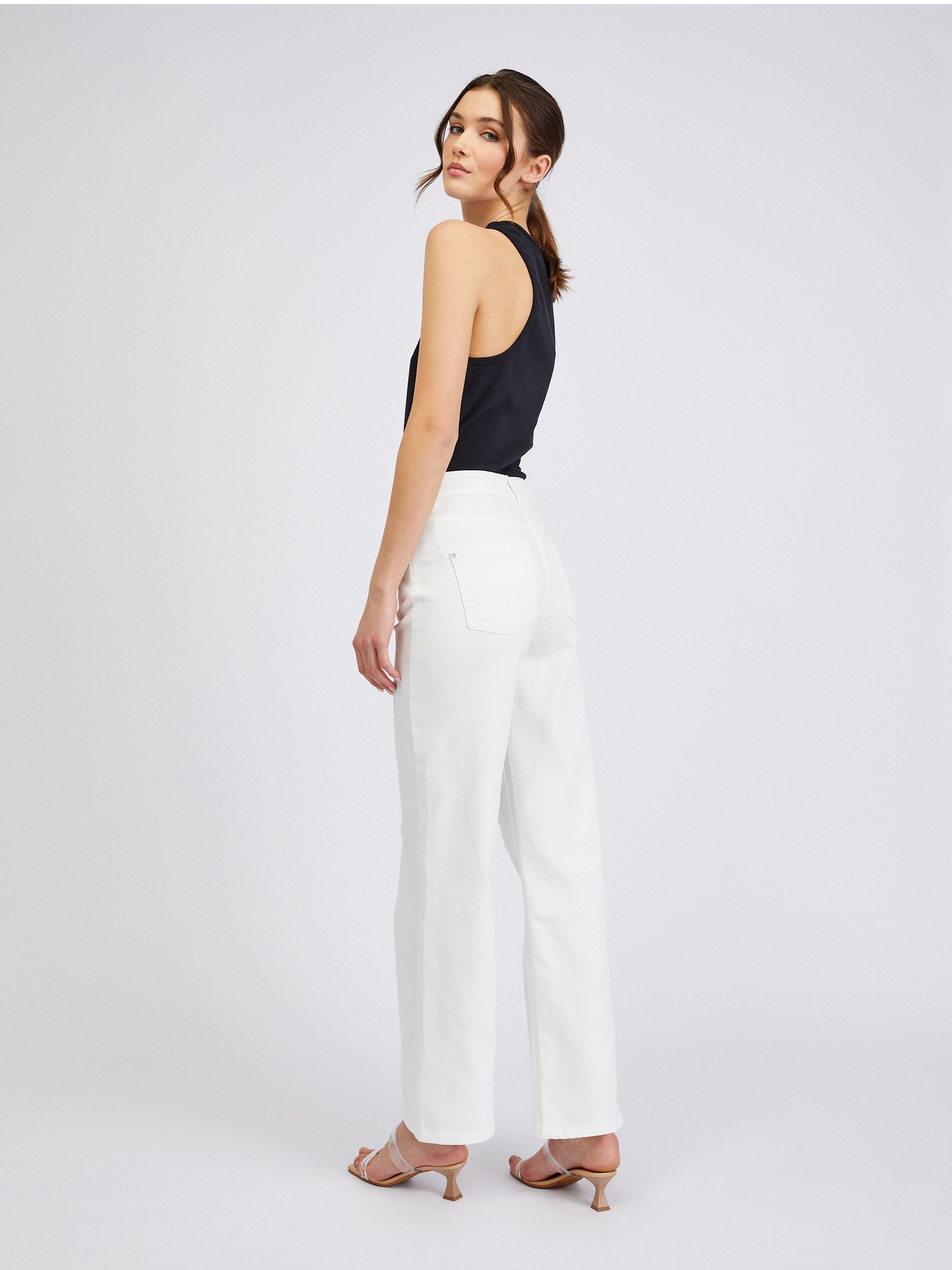 Weiße Damen-Wide leg-Jeans ORSAY