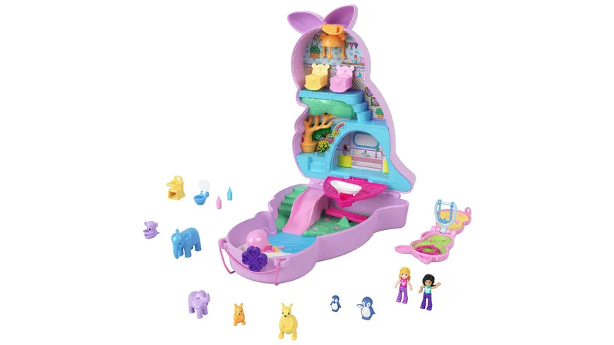 Polly Pocket Mama & Joey Känguru Schatulle, inkl. Figuren & Zubehör