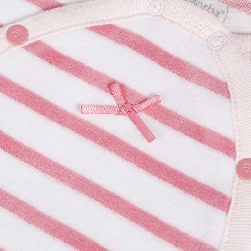 Dors-bien bébé velours rayé rose naissance Absorba