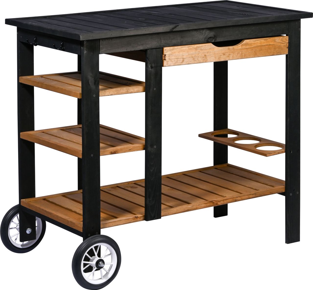 dobar Garten Servierwagen Beistelltisch Serviertisch Trolley