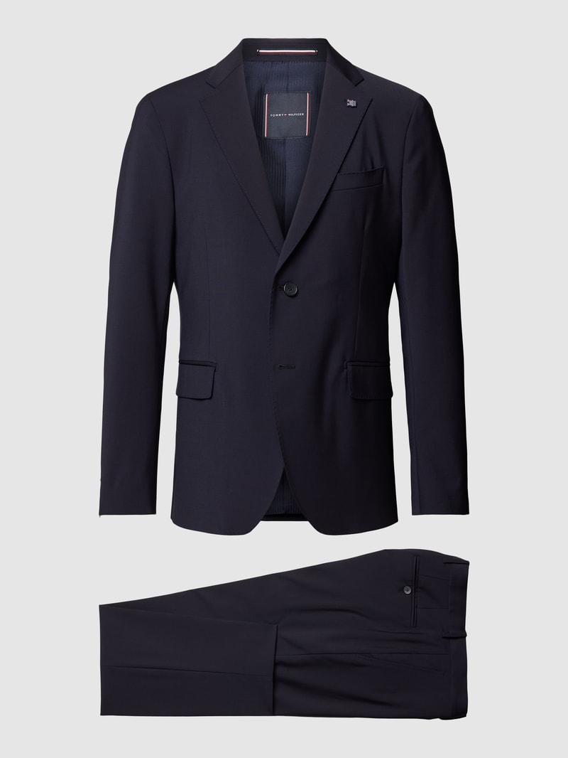 Slim Fit Anzug mit Pattentaschen in marineblau