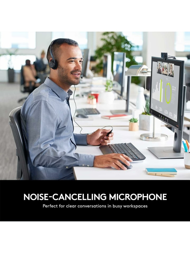 Logitech H960 Headset – Komfortable Kopfhörer mit Mikrofon für Büro in Schwarz günstig kaufen onesize