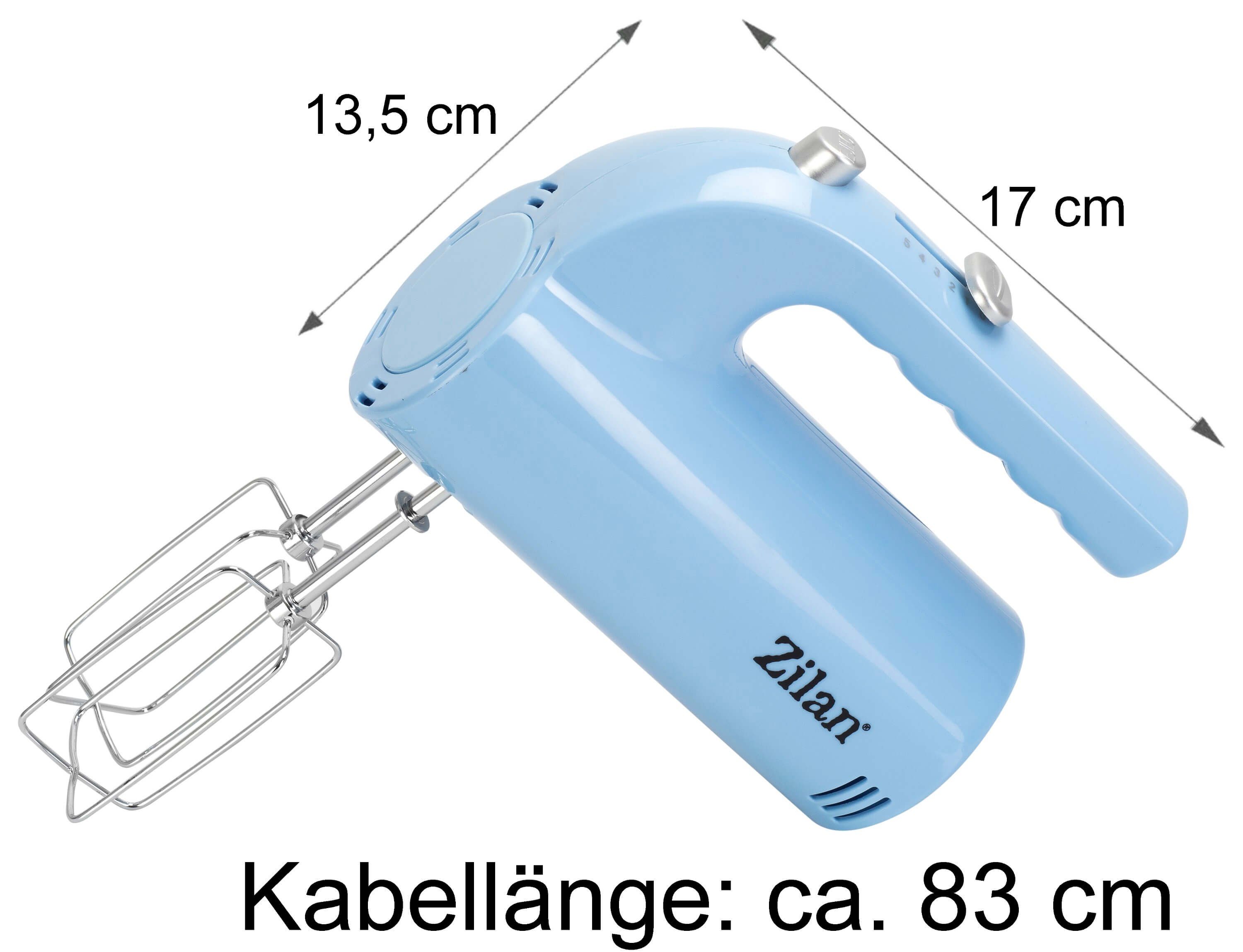 Zilan Handmixer ZLN-3161, 200 W, Edelstahl-Rührstäbe & Knethaken