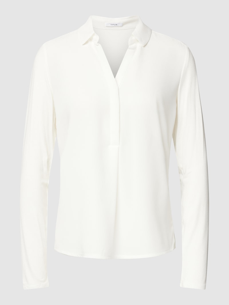 Bluse mit V-Ausschnitt Modell 'Frera' in offwhite