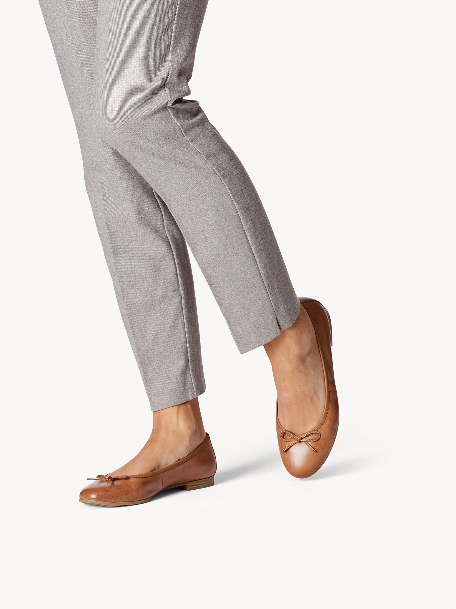 Ballerine en cuir - marron